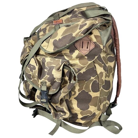 Vintage Cabelas Backpack Camo Camouflage Hunting Hiking Camping Pack Bag - Picture 2 of 10